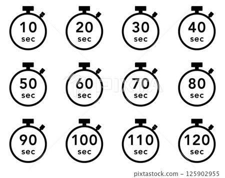 秒錶圖示集（10 至 120 秒，間隔 10 秒） 125902955