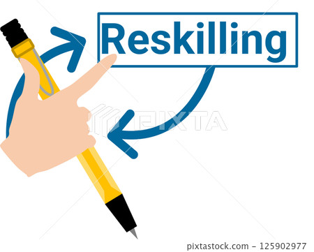 Reskilling graphic material illustration 125902977