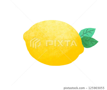 帶葉子的新鮮檸檬的插圖 125903055
