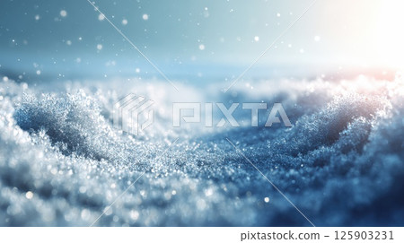 Glimmering Snowflakes Under a Soft Winter Morning Glow Glimmering Snowflakes Under a Soft Winter Morning Glow 125903231