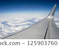 Airplane View of Snowy Mountains 125903760