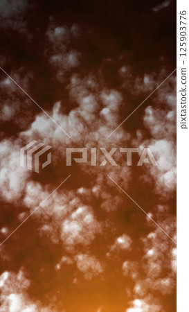 Dense, fiery orange cloud texture resembling smoke or atmospheric storm in an abstract style Dense, fiery orange cloud texture resembling smoke or atmospheric storm in an abstract style 125903776