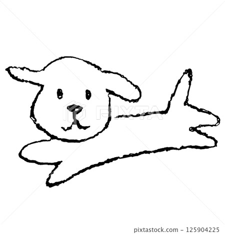 Hand-drawn illustration of a dog running Hand-drawn illustration of a dog running 125904225
