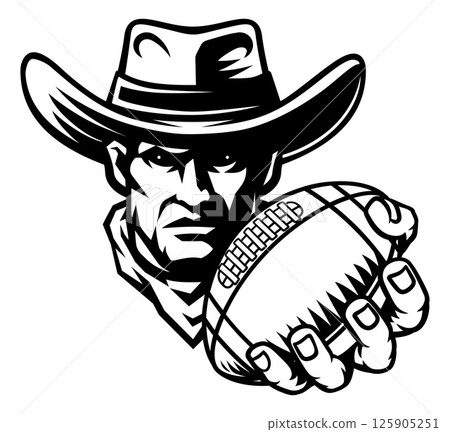 Cowboy American Football Ball Sports Team Mascot 125905251