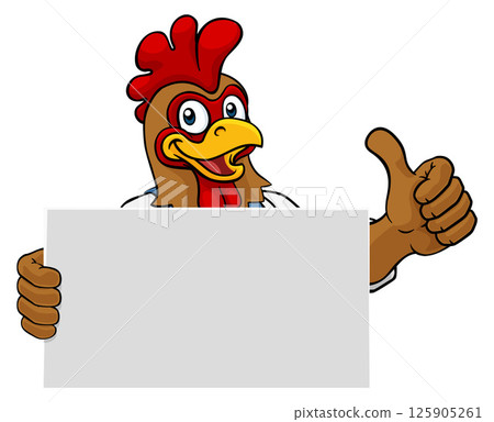 Rooster Painter Handyman Mechanic Plumber Cartoon 125905261