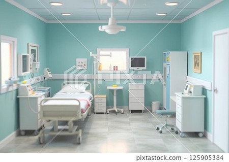 Miniature clean empty hospital 125905384