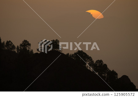 Sunset in the Natural Reserve of Inagua. 125905572