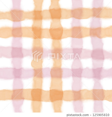 Pink Orange Plaid Gingham Check Hand Drawn Background Pattern Overlay Pink Orange Plaid Gingham Check Hand Drawn Background Pattern Overlay 125905810