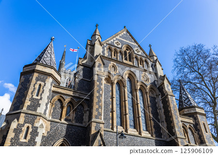 Southwark Cathedral Architectural Details and Gothic Facade in London Southwark Cathedral Architectural Details and Gothic Facade in London 125906109