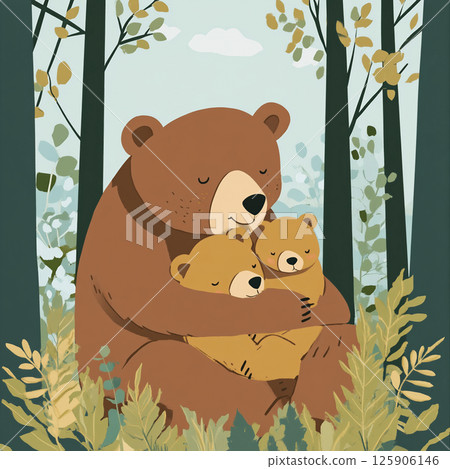 Mommy bear and cubs Mommy bear and cubs 125906146