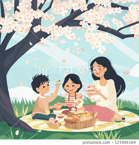 Having a picnic with mom 125906169