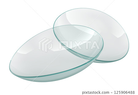 Two Contact Lenses, 3D rendering 125906488
