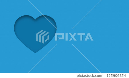 Blue textured canvas background with heart shape cutout 125906854