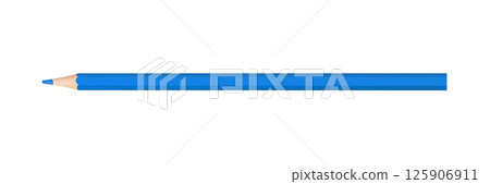 blue colored pencil isolated on white background blue colored pencil isolated on white background 125906911