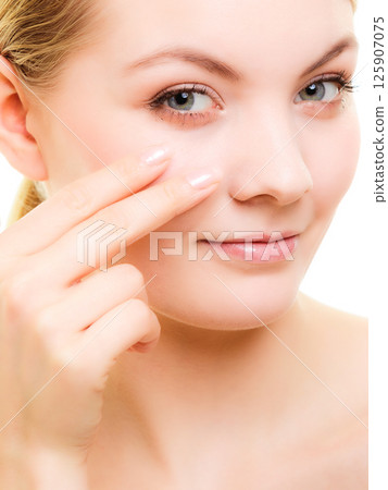Face girl with healthy pure complexion. Skin care. Face girl with healthy pure complexion. Skin care. 125907075