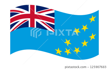 Wavy Flag of Tuvalu, isolated on transparent background. Polynesia. Oceania. Vector illustration Wavy Flag of Tuvalu, isolated on transparent background. Polynesia. Oceania. Vector illustration 125907683