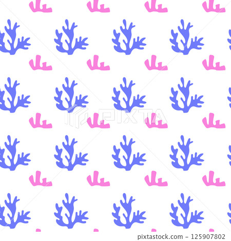 Purple and pink coral seamless pattern. 125907802