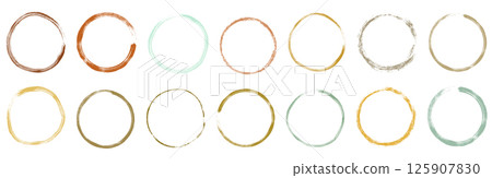 Vector Set Doodle Circle Borders Frames with Rough Edges, Neutral Earthy Colors Brown, Beige and Olive Vector Set Doodle Circle Borders Frames with Rough Edges, Neutral Earthy Colors Brown, Beige and Olive 125907830