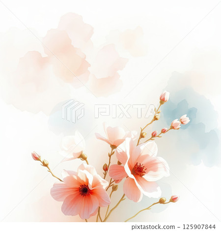 Gentle watercolor flower texture designed for romantic and feminine paper crafts. 125907844