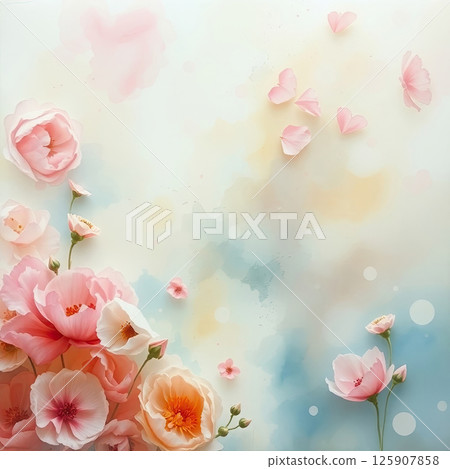 Vintage-style floral backdrop. Romantic texture ideal for wedding stationery or mood boards. 125907858