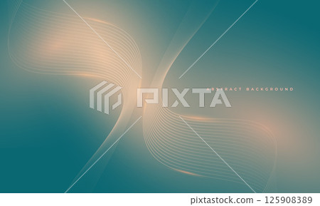 Glowing wavy lines on green and yellow background 125908389