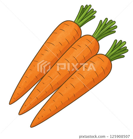 Carrot illustration (anime style, bright orange color) 125908507