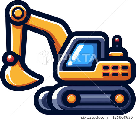 簡單的挖土機圖標 簡單的挖土機圖標 125908650