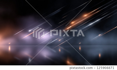 Light Beams Create a Captivating Display in a Dark Space During an Evening Event 125908871