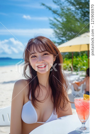 Beach cafe_bikini woman 2 Beach cafe_bikini woman 2 125908970