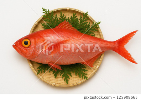 籃子裡剛捕獲的金眼鯛 125909663