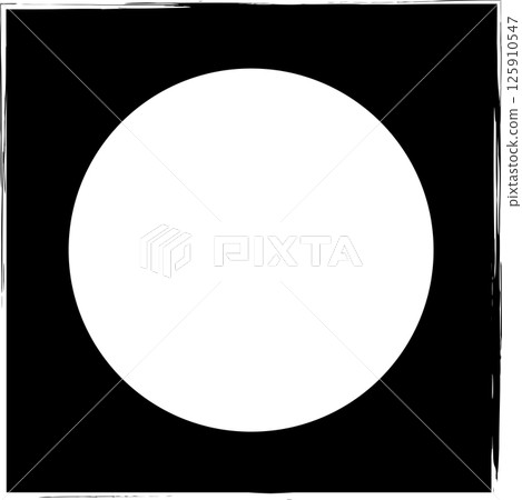 Square brush frames with circle border element Square brush frames with circle border element 125910547