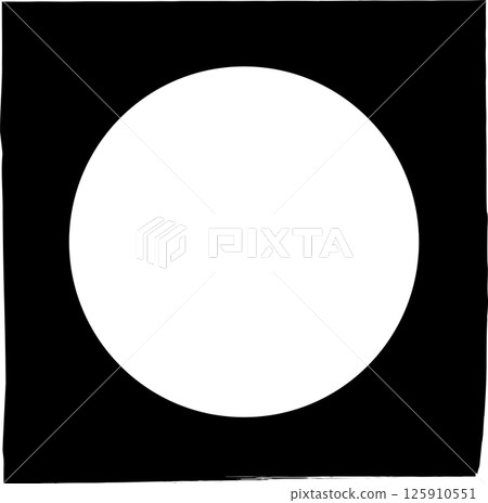 Square brush frames with circle border element Square brush frames with circle border element 125910551