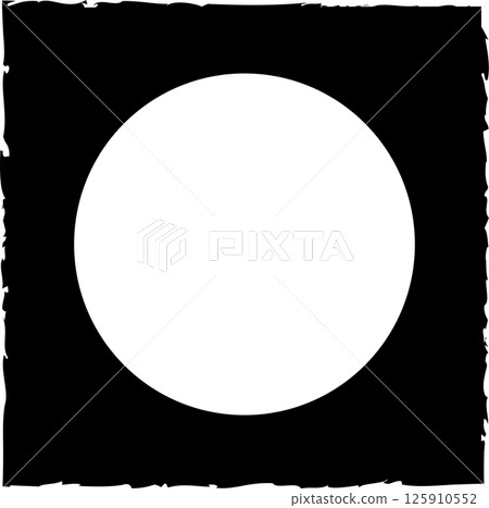 Square brush frames with circle border element 125910552