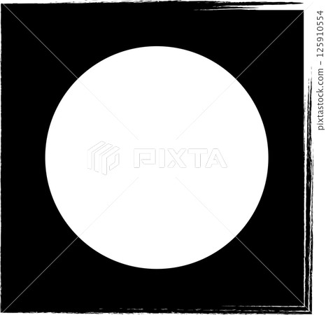 Square brush frames with circle border element 125910554