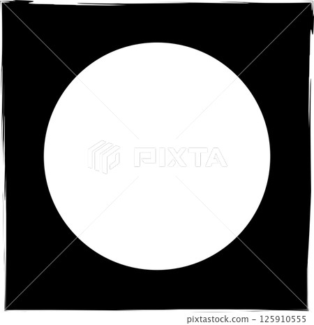 Square brush frames with circle border element 125910555
