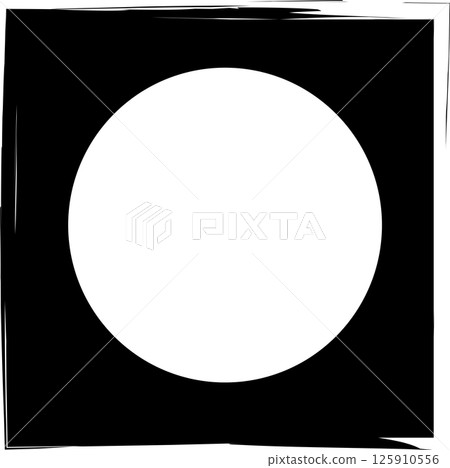 Square brush frames with circle border element Square brush frames with circle border element 125910556