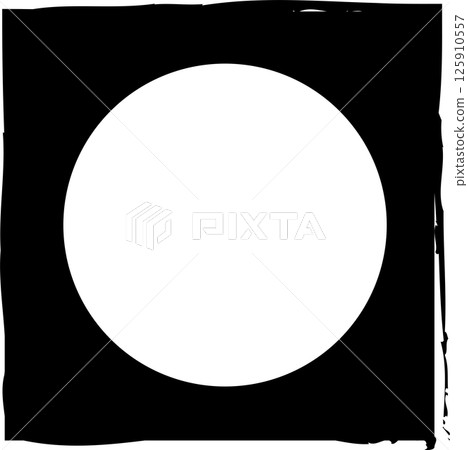 Square brush frames with circle border element Square brush frames with circle border element 125910557