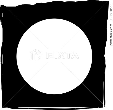 Square brush frames with circle border element Square brush frames with circle border element 125910558