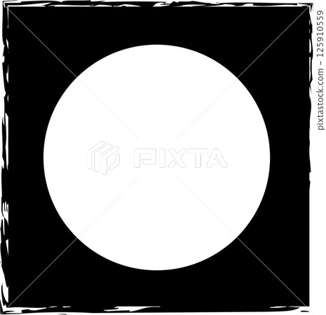 Square brush frames with circle border element 125910559