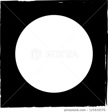 Square brush frames with circle border element Square brush frames with circle border element 125910570