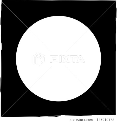 Square brush frames with circle border element 125910578