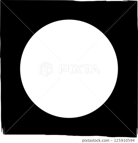 Square brush frames with circle border element 125910594
