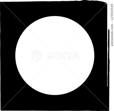 Square brush frames with circle border element 125910595