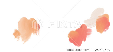 An illustration of red and orange petals dancing with traces of brushstrokes 125910689
