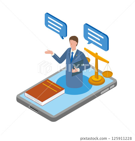 Image illustration of online legal consultation 125911228