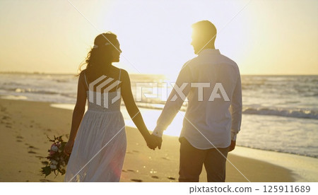 Sunset Wedding on the Beach 125911689