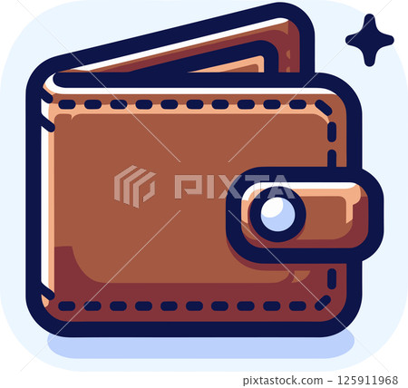 棕色折疊錢包圖標 棕色折疊錢包圖標 125911968