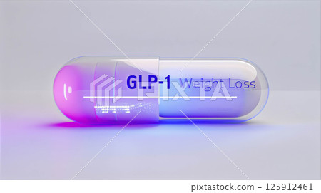 GLP-1 Weight Loss Capsule with Vibrant Colors and Modern Design 125912461