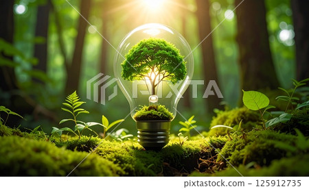 具有再生能源和生態形象的背景 具有再生能源和生態形象的背景 125912735