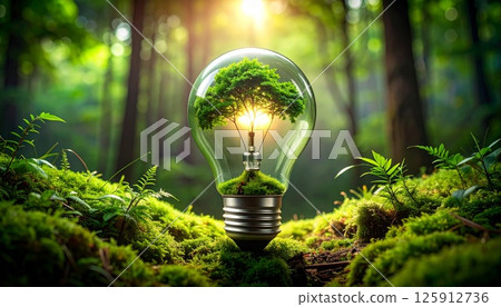 具有再生能源和生態形象的背景 具有再生能源和生態形象的背景 125912736